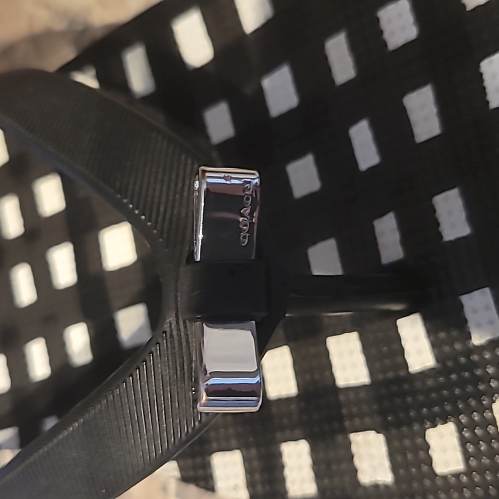 Coach Black White Gingham Amel Flip Flops Sandals Women’s Size 7-8 Bows Checks - Picture 3 of 5
